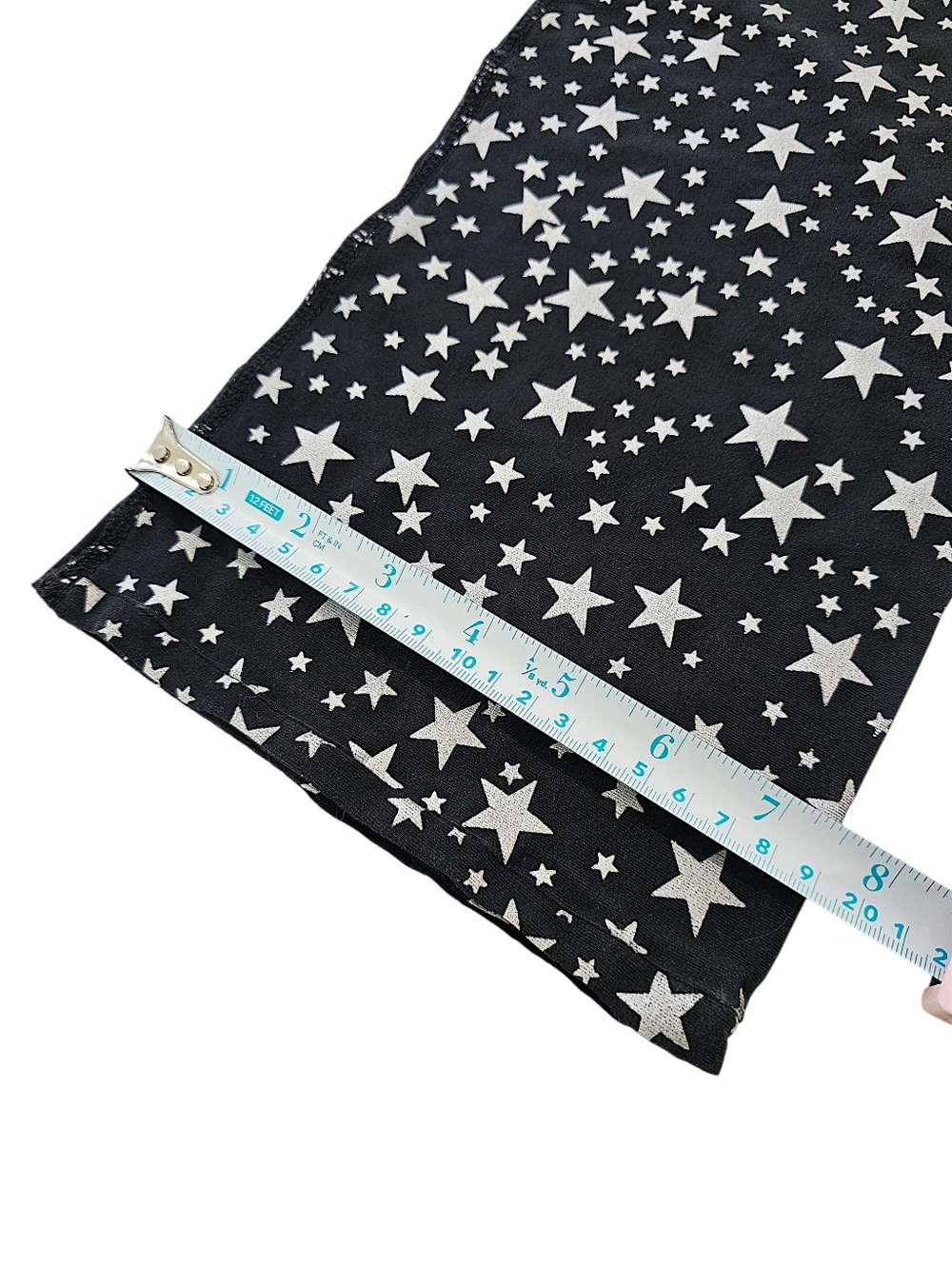 GUESS Upcycled Black Fabric with Silver Star Print - 1/2 Yard - Picture 11 of 12